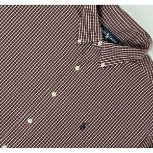 VINTAGE Ralph Lauren Yarmouth Red Plaid Shirt Men's Size 17 36/37 Button Down